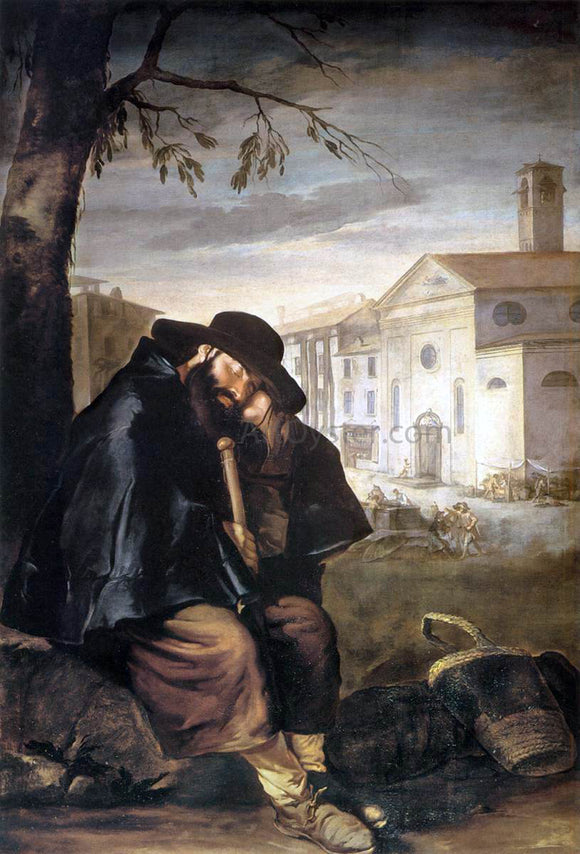  Giacomo Ceruti Sleeping Pilgrim - Canvas Art Print