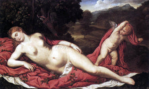  Paris Bordone Sleeping Venus with Cupid - Canvas Art Print