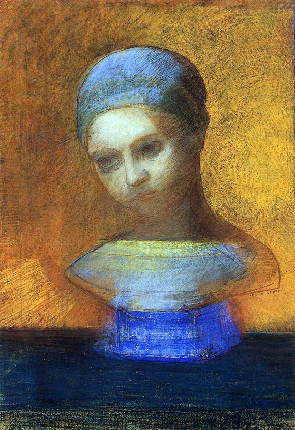 Odilon Redon Small Bust of a Young Girl - Canvas Art Print