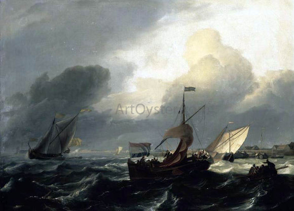  Ludolf Backhuysen Small Dutch Vessels - Canvas Art Print