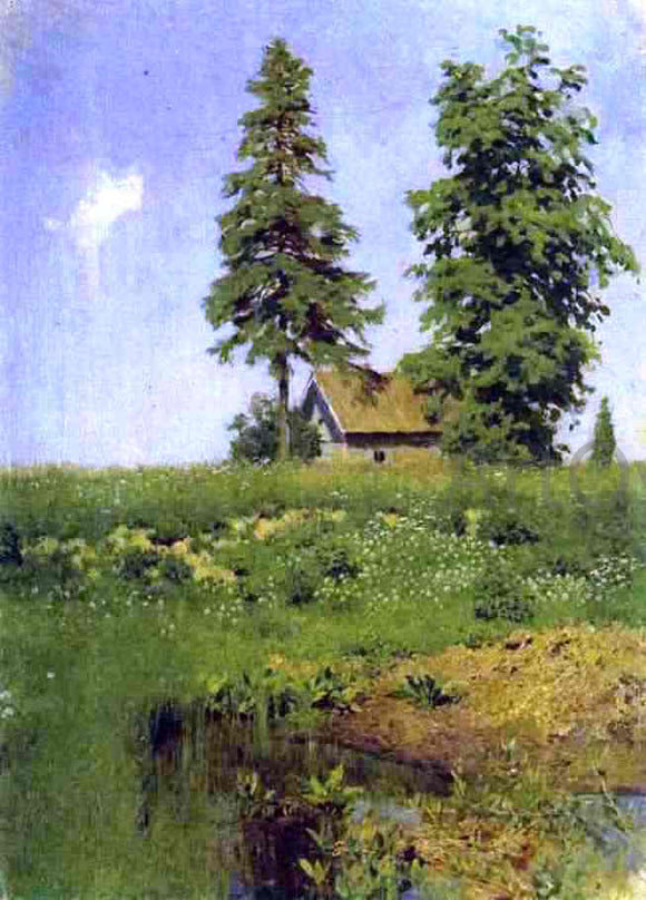  Isaac Ilich Levitan Small Hut in a Meadow, Study - Canvas Art Print