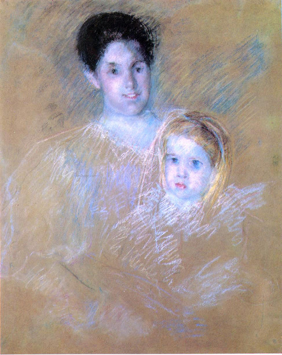  Mary Cassatt Smiling Mother with Sober-Faced Child - Canvas Art Print