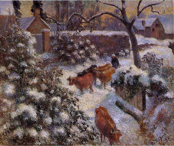  Camille Pissarro A Snow Effect in Montfoucault - Canvas Art Print