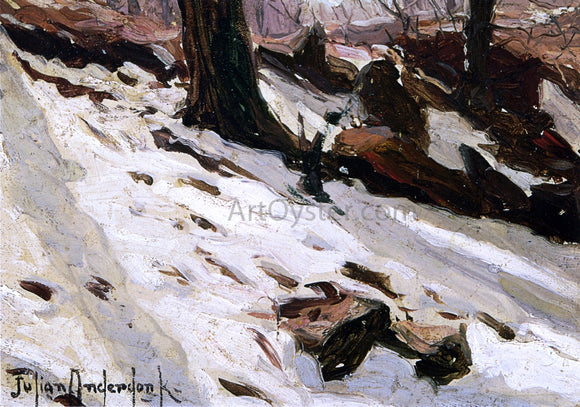  Julian Onderdonk Snow near the Cave, Central Park, New York - Canvas Art Print