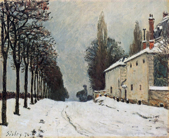  Alfred Sisley Snow on the Road, Louveciennes (also known as Chemin de la Machine) - Canvas Art Print