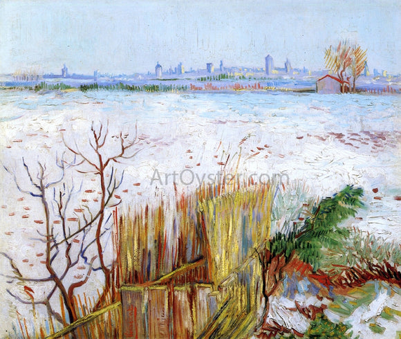  Vincent Van Gogh Snowy Landscape with Arles in the Background - Canvas Art Print