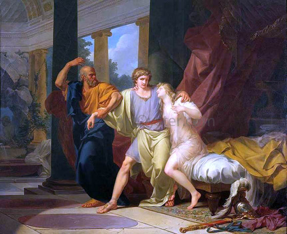  Jean-Baptiste Regnault Socrates Dragging Alcibiades from the Embrace of Aspasia - Canvas Art Print
