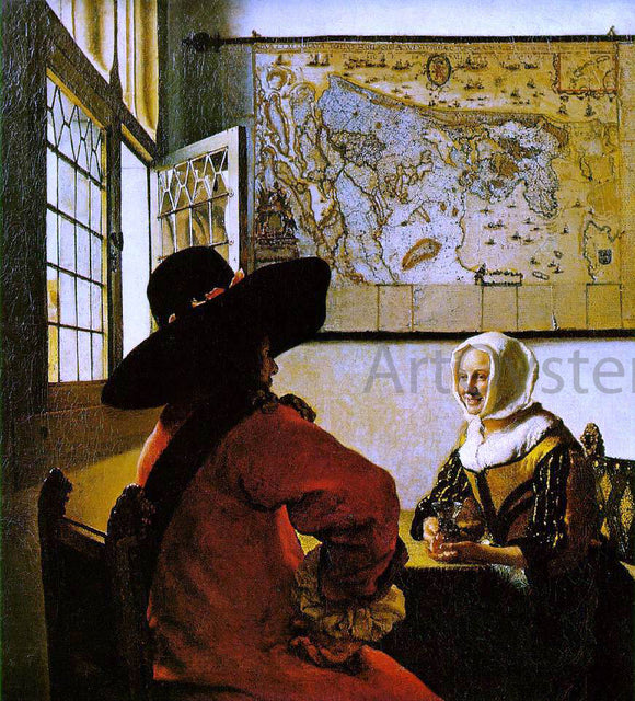  Johannes Vermeer Soldier and a Laughing Girl - Canvas Art Print