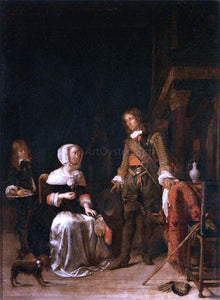  Gabriel Metsu Soldier Paying a Visit to a Young Lady - Canvas Art Print