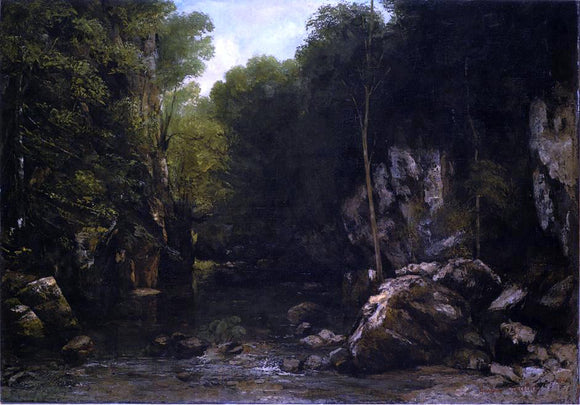  Gustave Courbet Solitude (also known as The Covered Stream) - Canvas Art Print