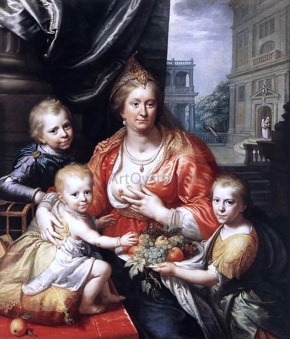  Paulus Moreelse Sophia Hedwig, Countess of Nassau Dietz, with her Three Sons - Canvas Art Print