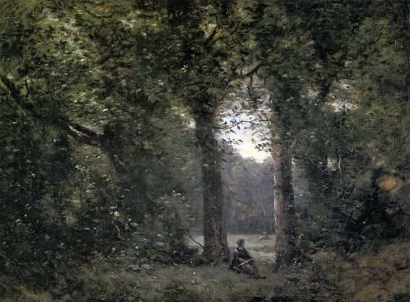  Jean-Baptiste-Camille Corot Souvenir of Ville d'Avray - Canvas Art Print