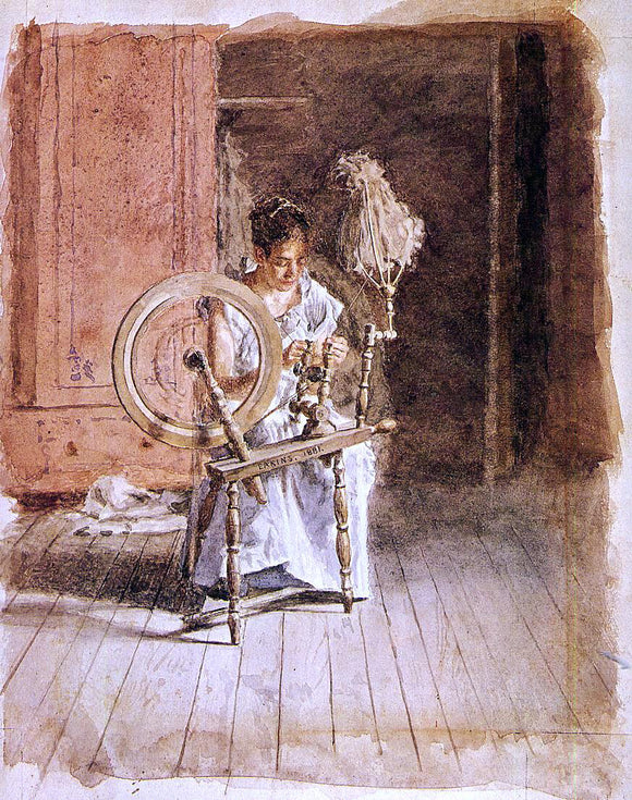  Thomas Eakins Spinning - Canvas Art Print