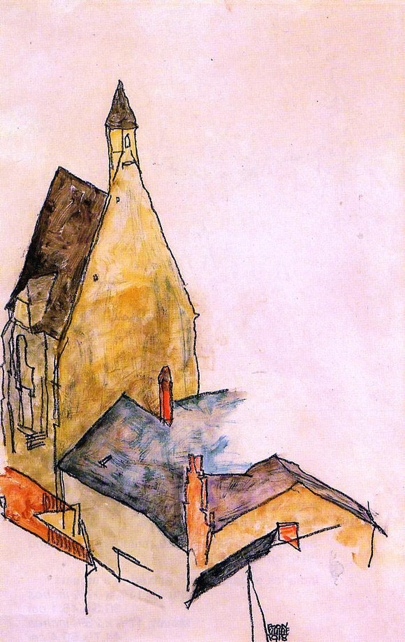  Egon Schiele Spitalskirche, Molding - Canvas Art Print