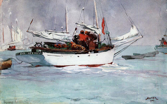  Winslow Homer Sponge Boats, Key West - Canvas Art Print