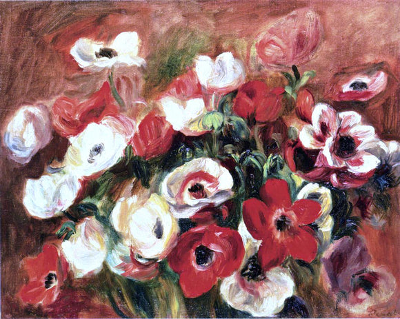  Pierre Auguste Renoir Spray of Anemones - Canvas Art Print