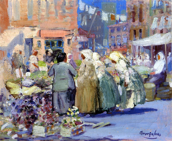  George Luks A Spring Morning, Houston and Division Streets, New York - Canvas Art Print