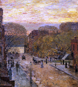  Frederick Childe Hassam Spring on West 78th Street - Canvas Art Print