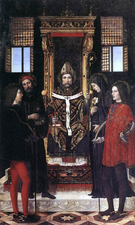  Ambrogio Bergog St Ambrose with Saints - Canvas Art Print