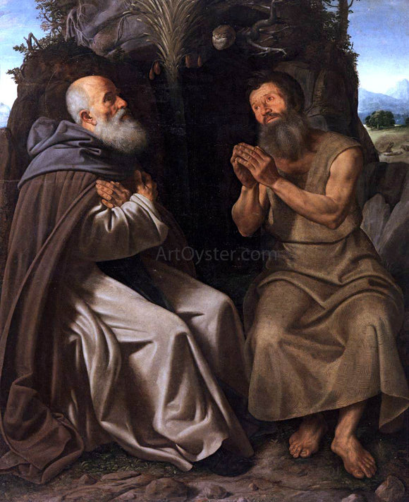  Giovanni Girolamo Savoldo St Anthony Abbot and St Paul - Canvas Art Print