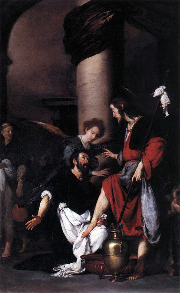  Bernardo Strozzi St Augustine Washing the Feet of Christ - Canvas Art Print