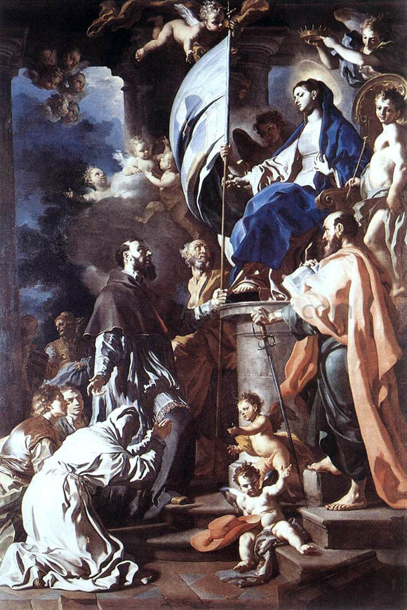  Francesco Solimena St Bonaventura Receiving the Banner of St Sepulchre from the Madonna - Canvas Art Print