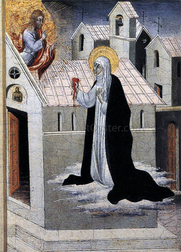  Giovanni Di Paolo St Catherine Exchanging her Heart with Christ - Canvas Art Print