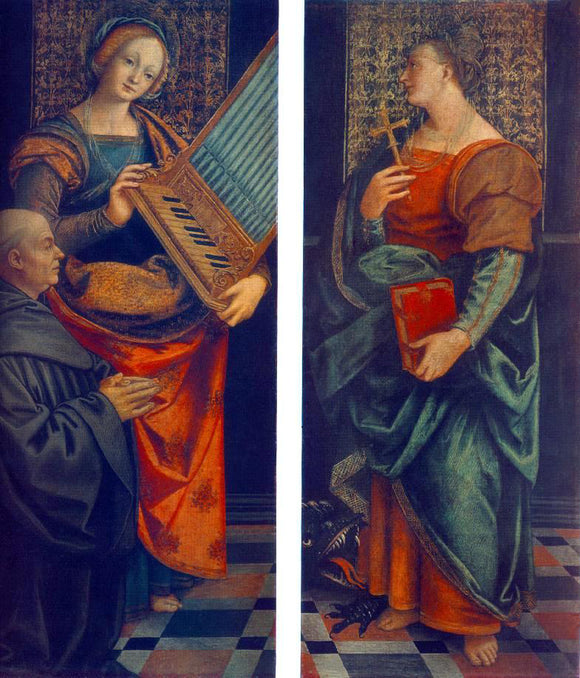  Gaudenzio Ferrari St Cecile with the Donator and St Marguerite - Canvas Art Print