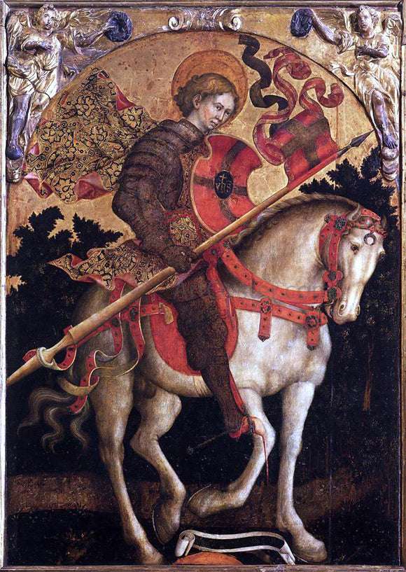  Michele Giambono St Chrysogonus on Horseback - Canvas Art Print