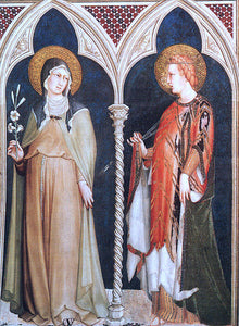 Simone Martini St Clare and St Elizabeth of Hungary - Canvas Art Print