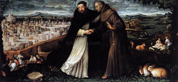  Angelo Lion St Dominic and St Francis - Canvas Art Print