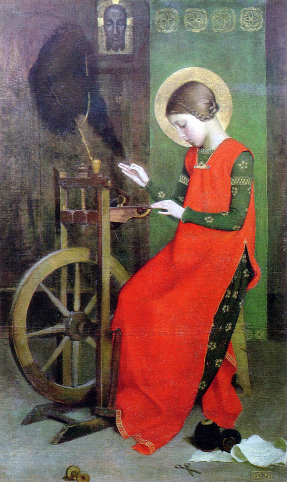  Marianne Preindelsberger Stokes St Elizabeth of Hungary Spinning for the Poor - Canvas Art Print