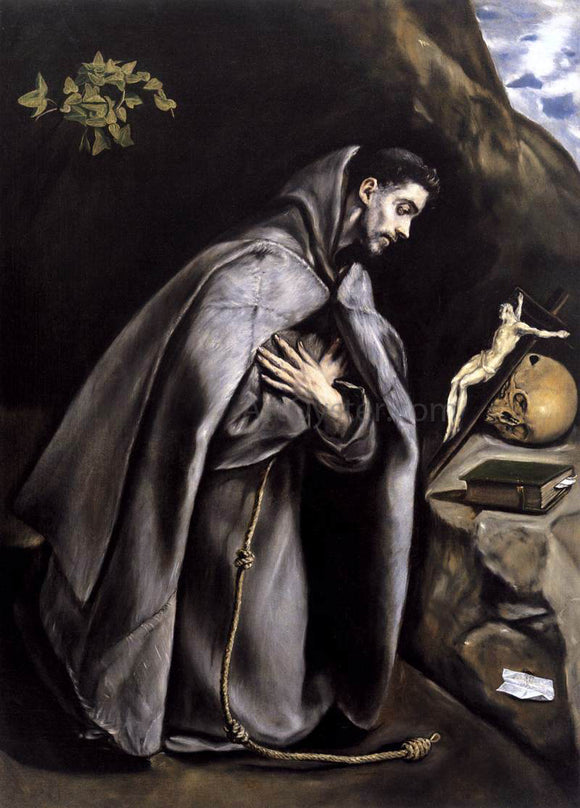  El Greco St Francis Meditating - Canvas Art Print