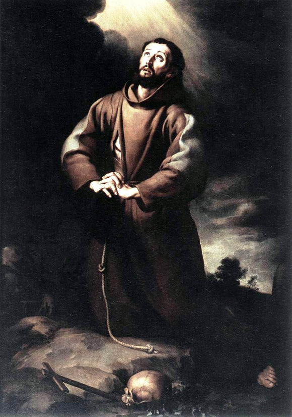  Bartolome Esteban Murillo St Francis of Assisi at Prayer - Canvas Art Print
