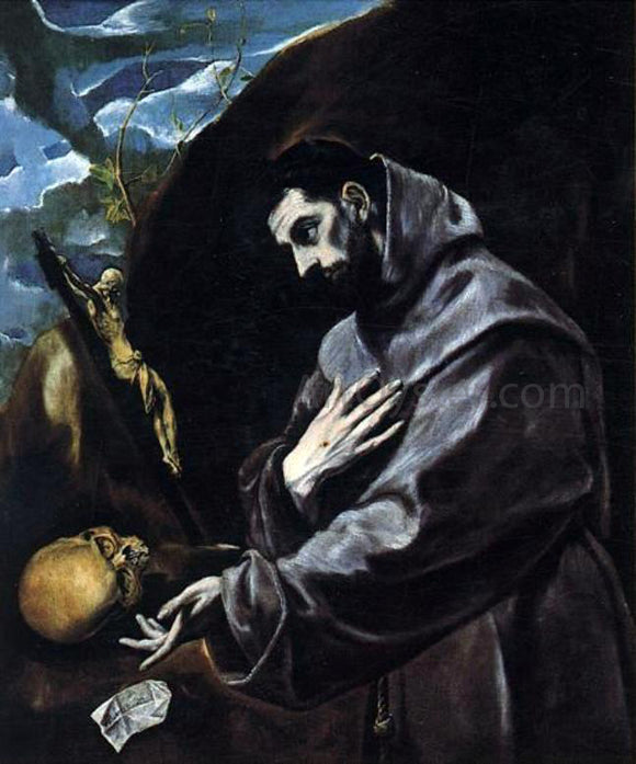  El Greco St Francis Praying - Canvas Art Print