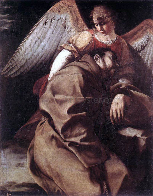  Orazio Gentileschi St Francis Supported by an Angel - Canvas Art Print