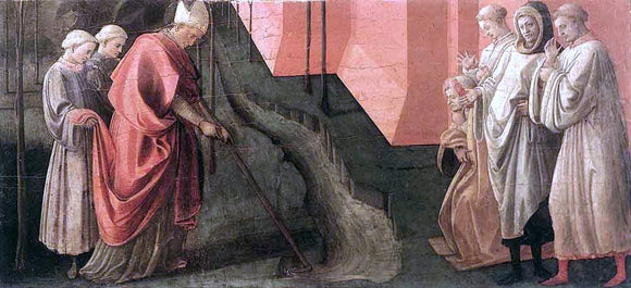  Fra Filippo Lippi St Fredianus Diverts the River Serchio - Canvas Art Print