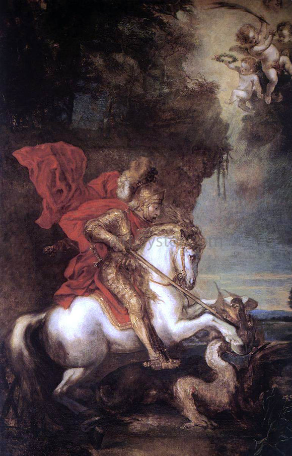  Sir Antony Van Dyck St George and the Dragon - Canvas Art Print