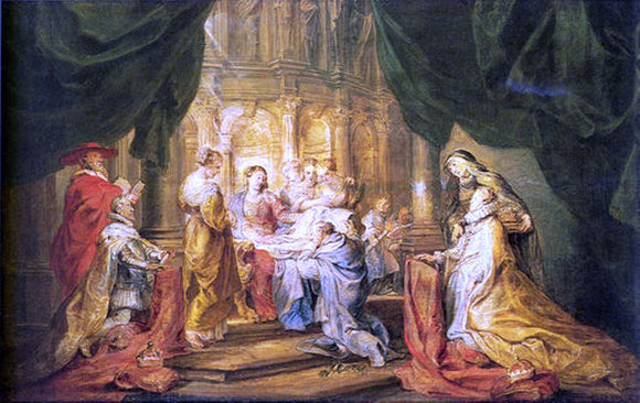  Peter Paul Rubens St Ildefonso Receiving a Priest Cloak - Canvas Art Print