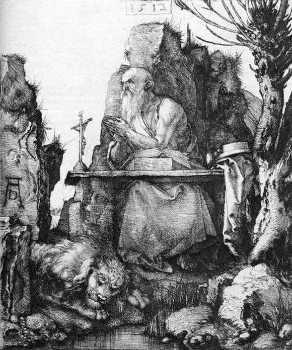  Albrecht Durer St Jerome by the Pollard Willow - Canvas Art Print