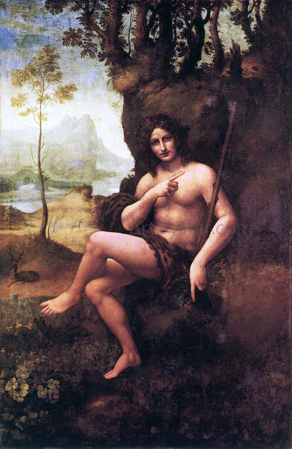  Leonardo Da Vinci St John in the Wilderness - Canvas Art Print