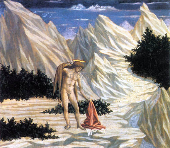  Domenico Veneziano St John in the Wilderness (predella 2) - Canvas Art Print