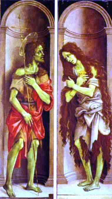  Filippino Lippi St. John the Baptist, Mary Magdalene - Canvas Art Print