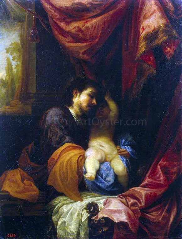  Juan Antonio Frias Y Escalante St Joseph and the Infant Christ - Canvas Art Print