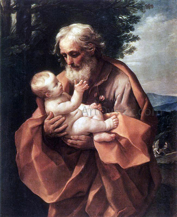  Guido Reni St Joseph with the Infant Jesus - Canvas Art Print