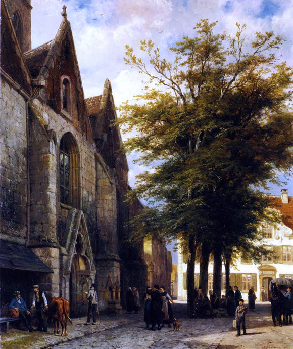  Cornelis Springer St. Joseph's Church in Hamelen - Canvas Art Print