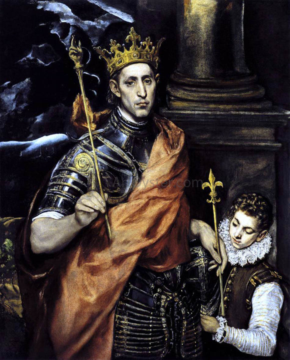  El Greco St Louis, King of France, with a Page - Canvas Art Print