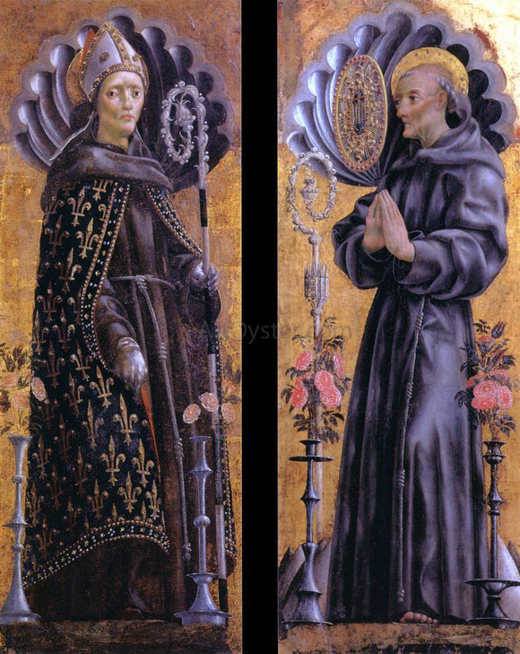  Michele Pannonio St Louis of Toulouse; St Bernardino of Siena - Canvas Art Print