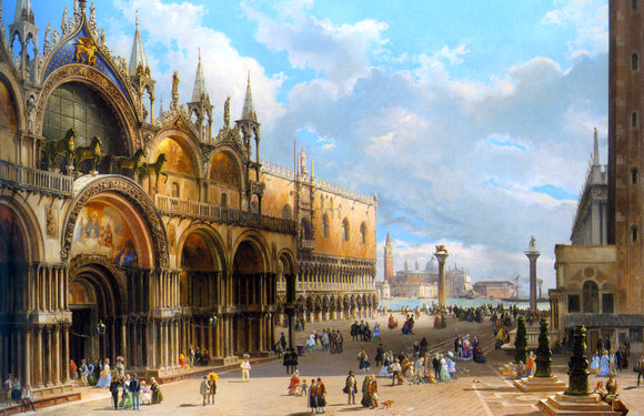  Carlo Grubacs At St. Marks and the Doges Palace, Venice - Canvas Art Print
