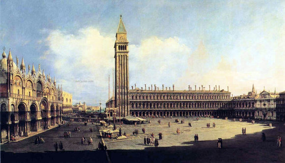  Bernardo Bellotto St. Mark's Square from the Clock Tower Facing the Procuratie Nuove - Canvas Art Print